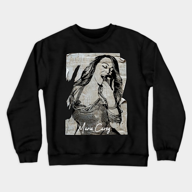 Mariah Carey Christmas Vintage Old Poster Crewneck Sweatshirt by Hand And Finger